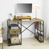 SoBuy FWT61-N Computerbureau studietafel met lade en 4 planken metalen frame, industriële stijl