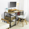 SoBuy FWT61-N Computerbureau studietafel met lade en 4 planken metalen frame, industriële stijl