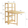 SoBuy FWT70-N Opklapbare Eettafel met Zijplanken, Rubberwood Eettafel, Opklapbare Eettafel, Houten Tafel