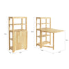 SoBuy FWT70-N Opklapbare Eettafel met Zijplanken, Rubberwood Eettafel, Opklapbare Eettafel, Houten Tafel