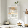 Pre-order SoBuy KCR09-W Bordenrek voor wandmontage Wandgemonteerd Borden Opbergkast Kruidenrek Keuken Opbergrek - met 1 Extra Plank en 7 Haken