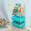 SoBuy KMB07-B Boekenplank voor Kinderen Kinderplank Kinderen Opbergvak - Wit/Blauw