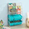 SoBuy KMB07-B Boekenplank voor Kinderen Kinderplank Kinderen Opbergvak - Wit/Blauw