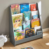 SoBuy KMB32-HG kinderboekenplank met 4 opbergvakken grijs