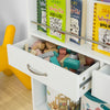 SoBuy KMB39-W Kinderboekenkast Boekenplank Boekenplank voor boeken en speelgoed met 2 lades