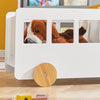 SoBuy KMB41-W Kinderboekenkast met Wielen - Hout Boekenkast Kinderen voor Kinderslaapkamer - Boekenplank - Kinderkamerkast