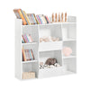 SoBuy KMB55-W Kinderbibliotheek met 8 Open Compartimenten, Speelgoedopslag en Tijdschriftenrek in Wit, 106x30x104 cm