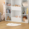 SoBuy KMB55-W Kinderbibliotheek met 8 Open Compartimenten, Speelgoedopslag en Tijdschriftenrek in Wit, 106x30x104 cm