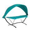 SoBuy OGS51-TB Ligbed Tuinhangmat met Standaard Parasol Ligstoel Hangbed Zonneluifel Hangstoel