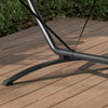 SoBuy OGS51-TB Ligbed Tuinhangmat met Standaard Parasol Ligstoel Hangbed Zonneluifel Hangstoel