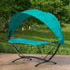 SoBuy OGS51-TB Ligbed Tuinhangmat met Standaard Parasol Ligstoel Hangbed Zonneluifel Hangstoel