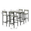 SoBuy OGT14-HG Bartafelset 5-delige Bartafel Tafel met 4 Krukken Tuinset Eettafel Bistrotafel met 4 Stoelen - Cementeffect