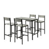 SoBuy OGT14-HG Bartafelset 5-delige Bartafel Tafel met 4 Krukken Tuinset Eettafel Bistrotafel met 4 Stoelen - Cementeffect
