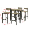 SoBuy OGT14-N Bartafelset 5-delige Bartafel Tafel met 4 Krukken Tuinset Eettafel Bistrotafel met 4 Stoelen