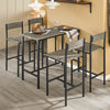 SoBuy OGT14-N Bartafelset 5-delige Bartafel Tafel met 4 Krukken Tuinset Eettafel Bistrotafel met 4 Stoelen