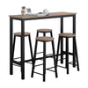 SoBuy OGT22-SCH Bartafel Set met 4 Barkrukken – Hoge Eettafel met Voetsteun voor Keuken of Bar (Zwart)