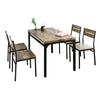 SoBuy 3- Delige Set Eettafel met 4 Krukken - Tafelset en 4 Stoelen - Industriële Stijl - voor Keuken Eetkamer Woonkamer, OGT28-N + FST72-Nx4