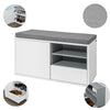 SoBuy FSR37-W Schoenenbank Schoenenrek Schoenenkast Bed Bank met Zitkussen Wit