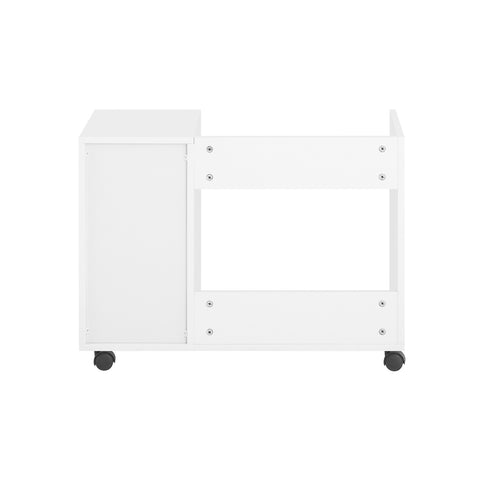 SoBuy ASK02-W Bureaukast met wieltjes, rolprinterhouder, organizer voor kantoor, opbergkast met laden, 72 x 40 x 54 cm, wit