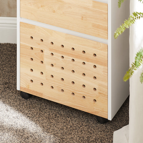 SoBuy ASK06-WN Bureaukast met wieltjes, bureau-organizer, opbergkast, kantoor, met laden, 45 x 45 x 59 cm, wit