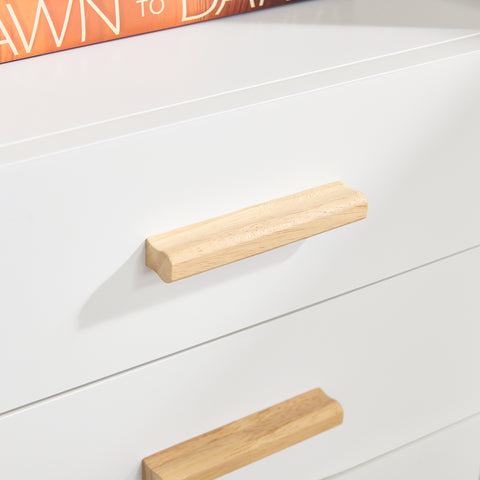 SoBuy ASK07-WN Printertafel, archiefkast, keukenkast, dressoir, buffet, opbergkast, commode, wit-naturel, BHT ca. 90 x 75 x 45 cm