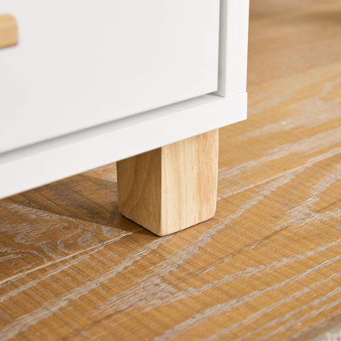 SoBuy ASK07-WN Printertafel, archiefkast, keukenkast, dressoir, buffet, opbergkast, commode, wit-naturel, BHT ca. 90 x 75 x 45 cm