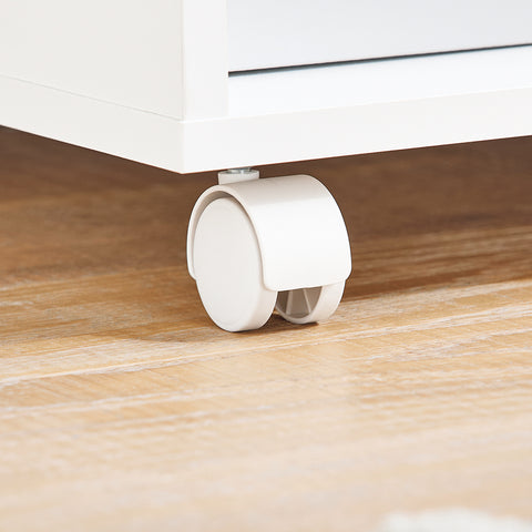 SoBuy ASK10-WN Kantoorlade op wielen, rollende printerstandaard, bureau-organizer