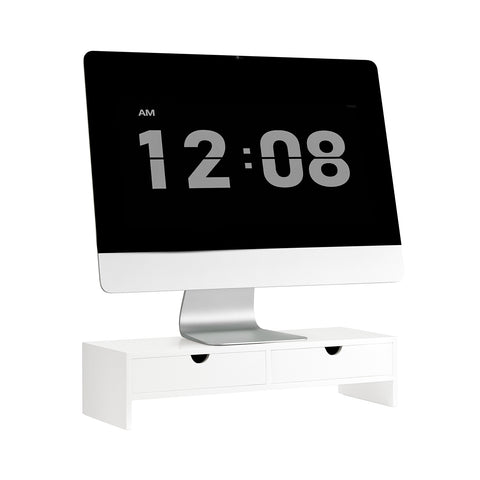 SoBuy BBF02-W Monitorstandaard Computerstandaard Bureau-organizer met 2 Laden