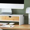 SoBuy BBF02-WN Monitorstandaard, monitorverhoging, monitorstandaard met 2 laden