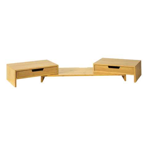 SoBuy BBF04-N Design Monitorstandaard Monitorverhoger voor 2 Monitor Notebookstandaard