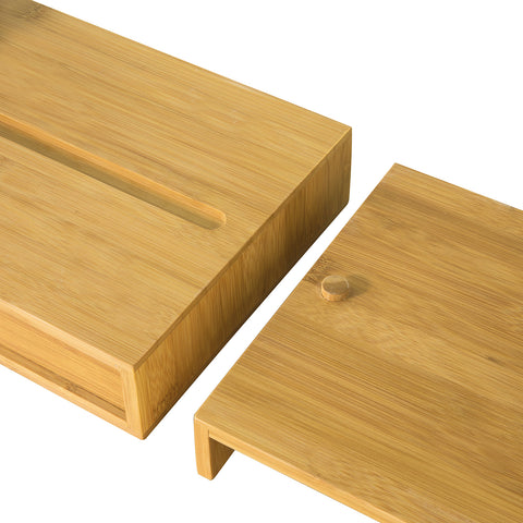 SoBuy BBF04-N Design Monitorstandaard Monitorverhoger voor 2 Monitor Notebookstandaard