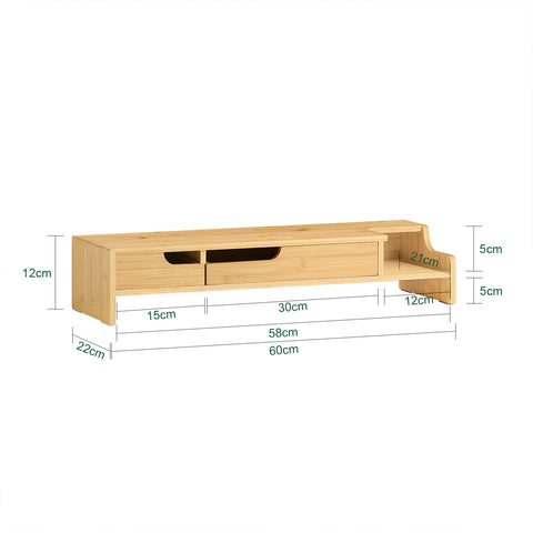 SoBuy BBF12-N Monitorverhoger Ergonomische Monitorstandaard Universele Laptop of TV-scherm, 2 laden