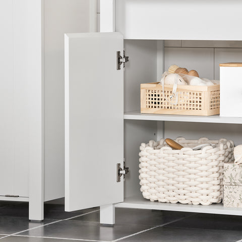 SoBuy BZR101-W Wastafel Onderkast - Wastafelmeubel - Badkamerkast - Badkamer Onderkast - Opbergkast - Opbergplank