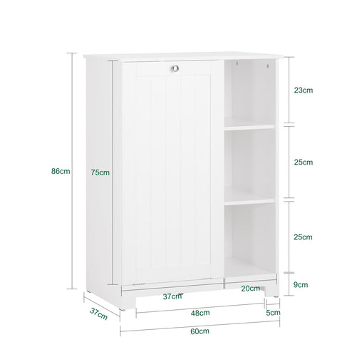 SoBuy BZR105-W Waskast met Waszak, Badkamerkast, Badkamer Kolomkast Onderkast, Ladekast, Staande Kast