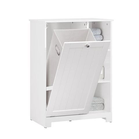 SoBuy BZR105-W Waskast met Waszak, Badkamerkast, Badkamer Kolomkast Onderkast, Ladekast, Staande Kast
