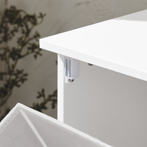 SoBuy BZR105-W Waskast met Waszak, Badkamerkast, Badkamer Kolomkast Onderkast, Ladekast, Staande Kast