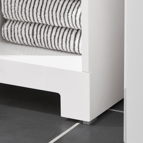 SoBuy BZR105-W Waskast met Waszak, Badkamerkast, Badkamer Kolomkast Onderkast, Ladekast, Staande Kast