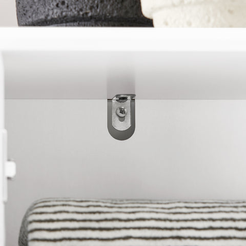 SoBuy BZR109-W Badkamer Kolomkast - Badkamerkast met Kantelbare Wasmand - Hoge Kast - Staande Kolomkast