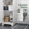 SoBuy BZR109-W Badkamer Kolomkast 30 cm Breed met 2 Deuren en Lade – Wit 30x30x170 cm