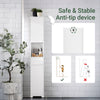SoBuy BZR109-W Badkamer Kolomkast 30 cm Breed met 2 Deuren en Lade – Wit 30x30x170 cm