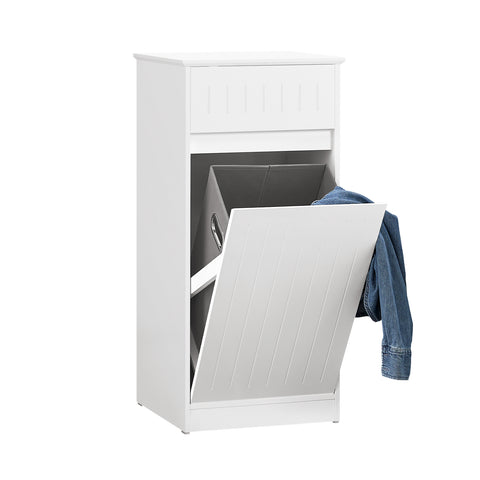 SoBuy BZR110-W Badkamerkast, Kolomkast, Lade Kast, Ladenkast, Waskast, Badkamer Halfhoge Opbergkast