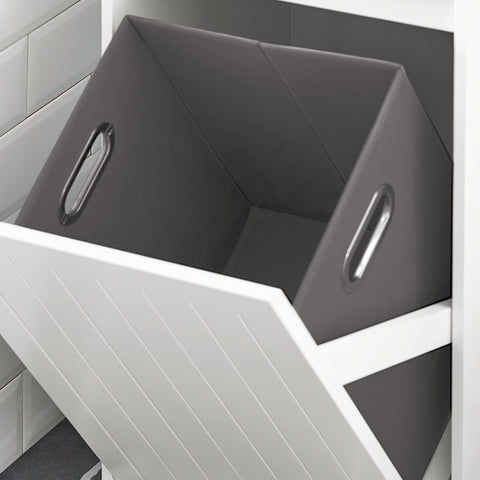 SoBuy BZR110-W Badkamerkast, Kolomkast, Lade Kast, Ladenkast, Waskast, Badkamer Halfhoge Opbergkast