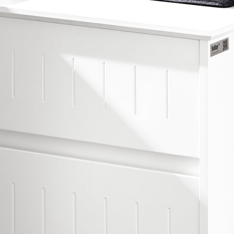 SoBuy BZR110-W Badkamerkast, Kolomkast, Lade Kast, Ladenkast, Waskast, Badkamer Halfhoge Opbergkast