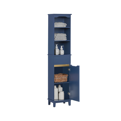 Sobuy BZR112-B Badkamer Kolomkast - Badkamerkast - Hoge Kast - Staande Kolomkast - Opbergkast Opbergplank