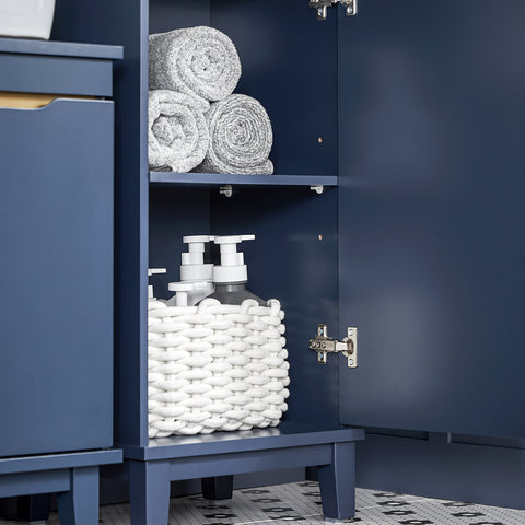 Sobuy BZR112-B Badkamer Kolomkast - Badkamerkast - Hoge Kast - Staande Kolomkast - Opbergkast Opbergplank