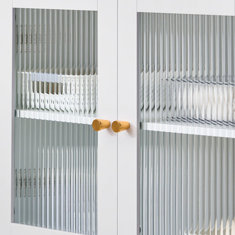 SoBuy BZR115-II-W Onderkast voor wastafel, badkamer, spoelbak, opbergkast voor wastafel op poten met 2 glazen deuren