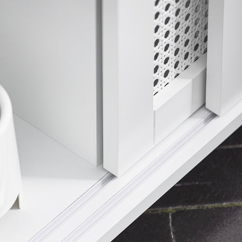 SoBuy BZR119-W Lage Kast, Badkamer Kast, Smalle Badkamerkast, Toiletkast, Toiletpapierhouder