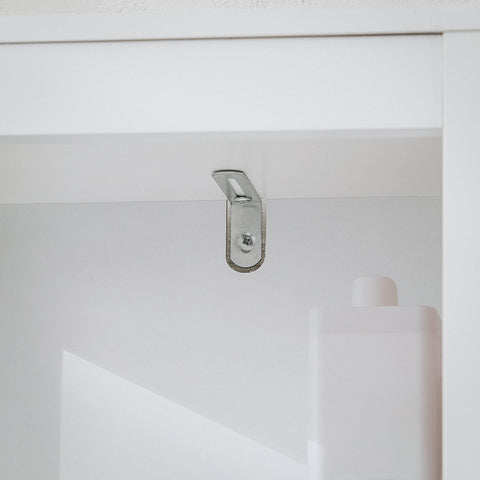 SoBuy BZR123-W Badkamer Kolomkast, Badkamerkast, Hoge Kast, Staande Kolomkast, Opbergkast Opbergplank met 2 Planken en 1 Wasmand