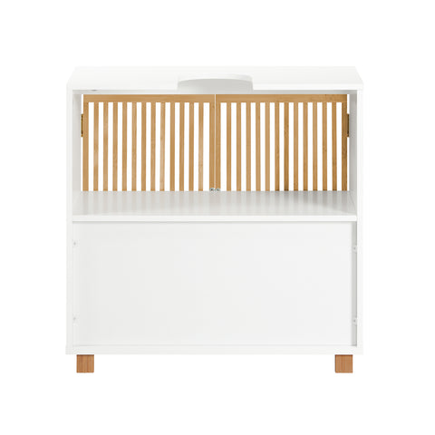 SoBuy BZR125-W Wastafel Onderkast, Wastafelmeubel, Badkamer Onderkast, Badkamerkast, Wastafelkast