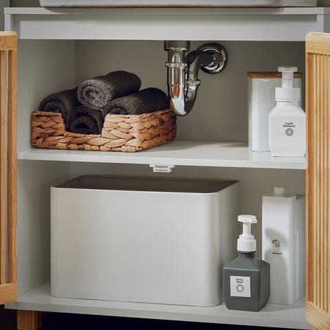 SoBuy BZR125-W Wastafel Onderkast, Wastafelmeubel, Badkamer Onderkast, Badkamerkast, Wastafelkast